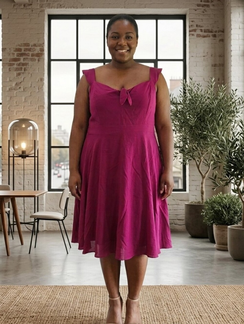 18/M City Chic Sweetly Tied Midi Dress